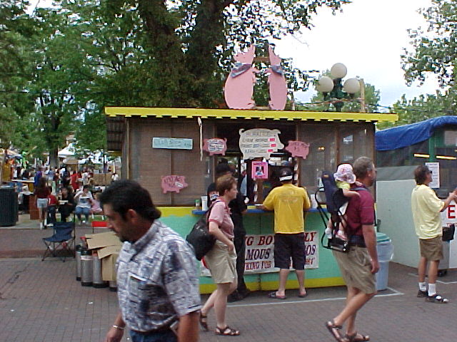 The Pig Boy Willy Famous Burritos booth at Fiesta de Santa Fe