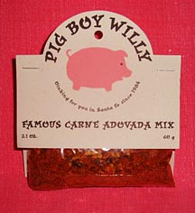 A 2.1 ounce packet of Pig Boy Willy Famous Carne Adovada Spice Mix